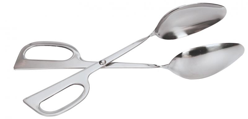 10-inch Stainless Steel Scissor Salad Tongs - Double Spoons